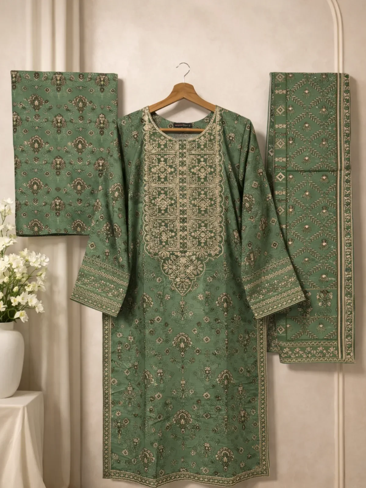 Zarghuna Desi Casual Wear 3 Piece Embroidered Set